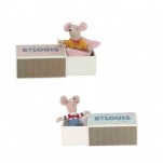 Souris en tissu dans sa bo&icirc;te d'allumette Maileg