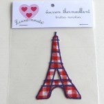 Thermocollant Tour Eiffel vichy rouge Linna Morata