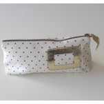 Trousse &agrave; soufflet &agrave; pois gris April Showers