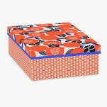Bo&icirc;te de rangement fleurs oranges Mr & Mrs Clynk
